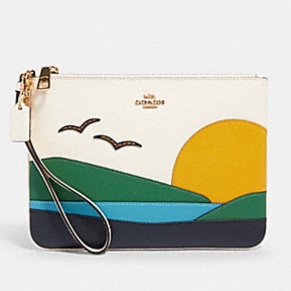 COACHGALLERY POUCH WITH SUNSET MOTIF